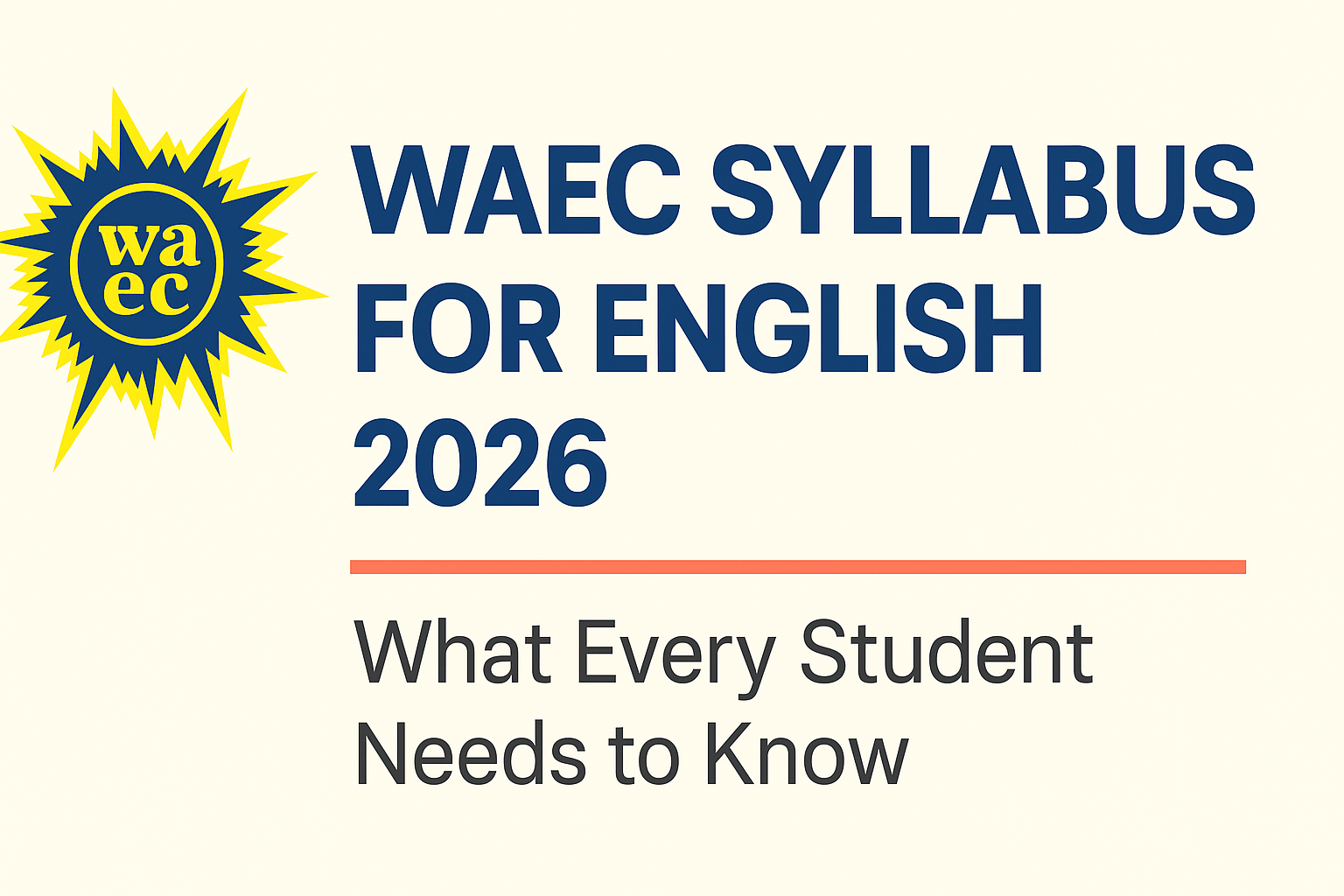 WAEC Syllabus for English 2026