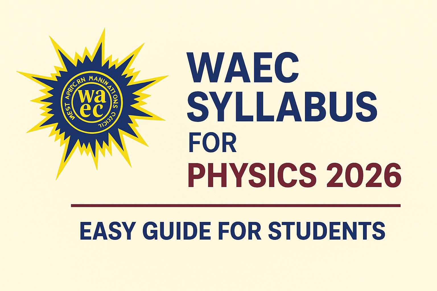 WAEC Syllabus for Physics 2026